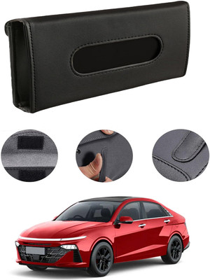 MATIES Rectangle Shape Fancy Design Tissue Dispencer For Car-296 Vehicle Tissue Dispenser(Black)