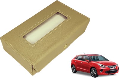 MOCKHE Basic-Beige Tissue Box Leatherette-325 Vehicle Tissue Dispenser(Beige)