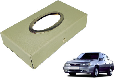 MOCKHE Chrom-Beige Tisue Box Leatherete-641 Vehicle Tissue Dispenser(Beige)