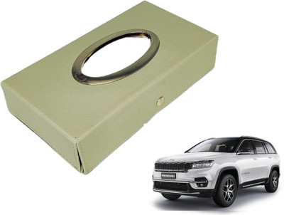 MOCKHE Chrom-Beige Tisue Box Leatherete-718 Vehicle Tissue Dispenser(Beige)