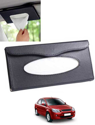 ABJD Leatherite Universal Black Rectangle Tissue Holder For Office,Home,Car-148 Vehicle Tissue Dispenser(Black)