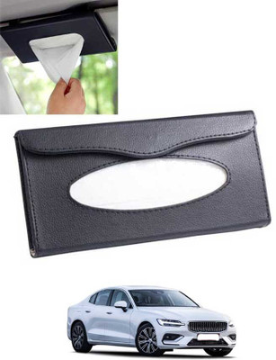 monolive Black Leatherite Rectangle Shape Fancy Design Tissue Dispencer For Car-145 Vehicle Tissue Dispenser(Black)