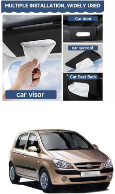 PRTEK Black Car Tissue Napkin Holder for Sun Visor and Backseat – Universal Fit H4 Vehicle Tissue Dispenser(Black)