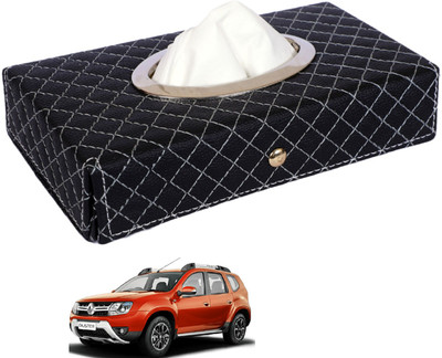 MOCKHE Cross-Black Tissue Box Leatherette-565 Vehicle Tissue Dispenser(Black)