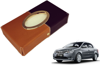 MOCKHE Chrom-Black-Tan Tisue Box Leatherete-114 Vehicle Tissue Dispenser(Black, Grey)