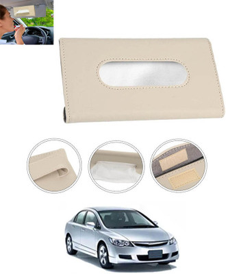 MATIES New Excellent Bright Color Beige Rectangle Shape Tissue Box For-64 Vehicle Tissue Dispenser(Beige)