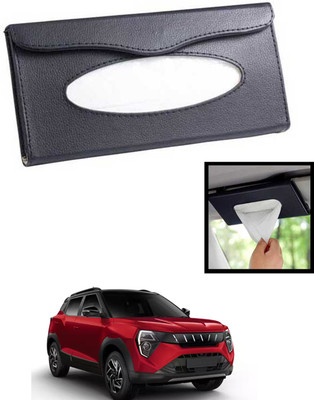 MATIES Universal Lightweight/Waterproof Leatherite Rectangle Black Tissue For Car-324 Vehicle Tissue Dispenser(Black)