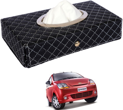 MOCKHE Cross-Black Tissue Box Leatherette-83 Vehicle Tissue Dispenser(Black)
