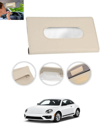 MATIES New Excellent Bright Color Beige Rectangle Shape Tissue Box For-34 Vehicle Tissue Dispenser(Beige)