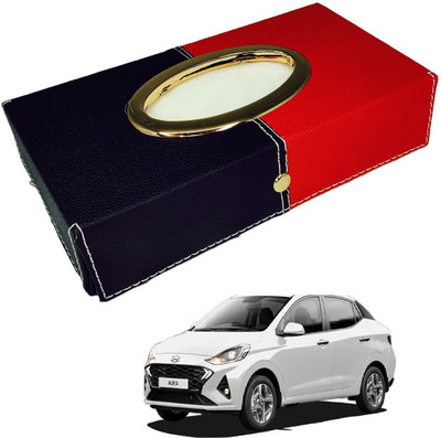 MOCKHE Chrom-Black-Red Tisue Box Leatherete-6 Vehicle Tissue Dispenser(Black, Red)