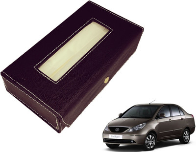 MOCKHE Basic-Black Tissue Box Leatherette-111 Vehicle Tissue Dispenser(Black)