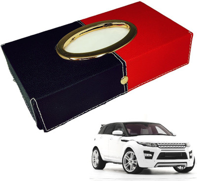 MOCKHE Chrom-Black-Red Tisue Box Leatherete-357 Vehicle Tissue Dispenser(Black, Red)