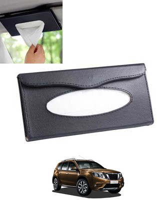 MSNP Universal Leatherite Rectangle Black Tissue Box For Car/office/Home-265 Vehicle Tissue Dispenser(Black)