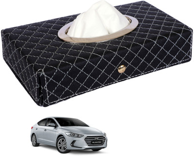 MOCKHE Cross-Black Tissue Box Leatherette-601 Vehicle Tissue Dispenser(Black)