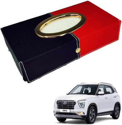 MOCKHE Chrom-Black-Red Tisue Box Leatherete-300 Vehicle Tissue Dispenser(Black, Red)