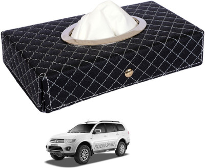 MOCKHE Cross-Black Tissue Box Leatherette-51 Vehicle Tissue Dispenser(Black)