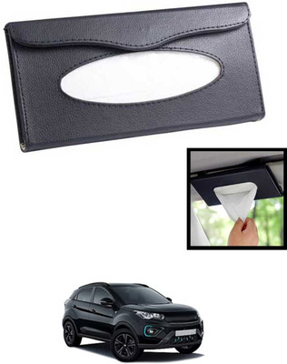 MATIES Universal Lightweight/Waterproof Leatherite Rectangle Black Tissue For Car-192 Vehicle Tissue Dispenser(Black)