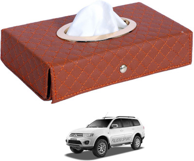 MOCKHE Cross-Tan Tissue Box Leatherette-281 Vehicle Tissue Dispenser(Grey)
