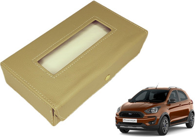 MOCKHE Basic-Beige Tissue Box Leatherette-322 Vehicle Tissue Dispenser(Beige)
