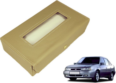 MOCKHE Basic-Beige Tissue Box Leatherette-284 Vehicle Tissue Dispenser(Beige)