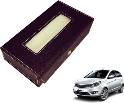 MOCKHE Basic-Black Tissue Box Leatherette-42 Vehicle Tissue Dispenser(Black)