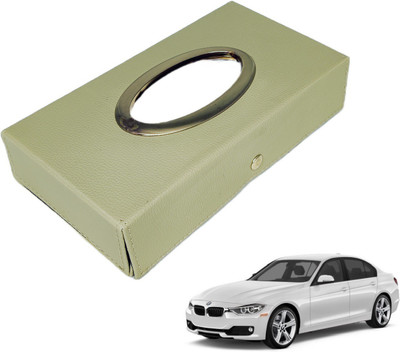 MOCKHE Chrom-Beige Tisue Box Leatherete-585 Vehicle Tissue Dispenser(Beige)