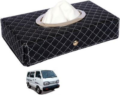 MOCKHE Cross-Black Tissue Box Leatherette-48 Vehicle Tissue Dispenser(Black)