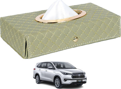 MOCKHE Cross-Beige Tissue Box Leatherette-478 Vehicle Tissue Dispenser(Beige)