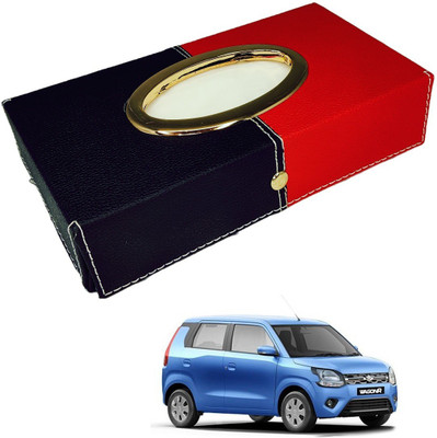 MOCKHE Chrom-Black-Red Tisue Box Leatherete-495 Vehicle Tissue Dispenser(Black, Red)