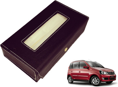 MOCKHE Basic-Black Tissue Box Leatherette-457 Vehicle Tissue Dispenser(Black)