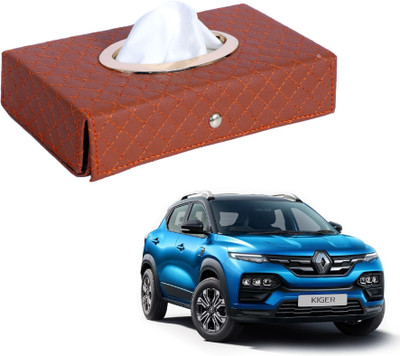 MOCKHE Cross-Tan Tissue Box Leatherette-251 Vehicle Tissue Dispenser(Grey)