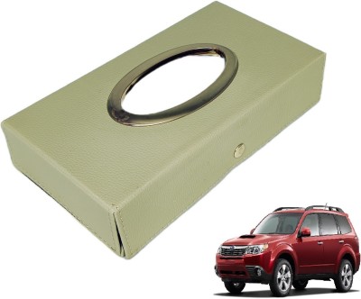 MOCKHE Chrom-Beige Tisue Box Leatherete-686 Vehicle Tissue Dispenser(Beige)