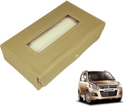 MOCKHE Basic-Beige Tissue Box Leatherette-434 Vehicle Tissue Dispenser(Beige)