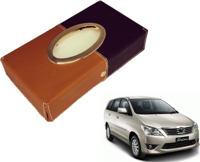 MOCKHE Chrom-Black-Tan Tisue Box Leatherete-156 Vehicle Tissue Dispenser(Black, Grey)