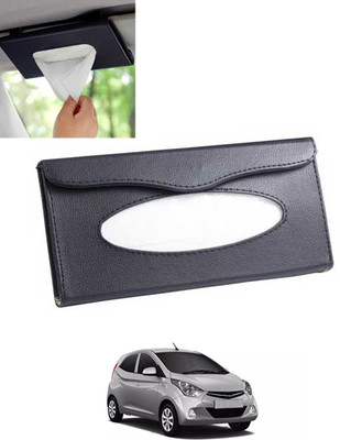 MSNP Universal Leatherite Rectangle Black Tissue Box For Car/office/Home-93 Vehicle Tissue Dispenser(Black)