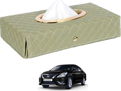 MOCKHE Cross-Beige Tissue Box Leatherette-555 Vehicle Tissue Dispenser(Beige)