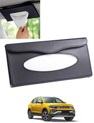 CCMM Universal Leatherite Black Rectangle Tissue Paper Box/Dispencer For Car-260 Vehicle Tissue Dispenser(Black)