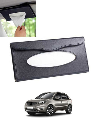 MSNP Universal Leatherite Rectangle Black Tissue Box For Car/office/Home-165 Vehicle Tissue Dispenser(Black)