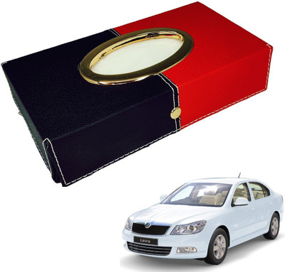 MOCKHE Chrom-Black-Red Tisue Box Leatherete-645 Vehicle Tissue Dispenser(Black, Red)