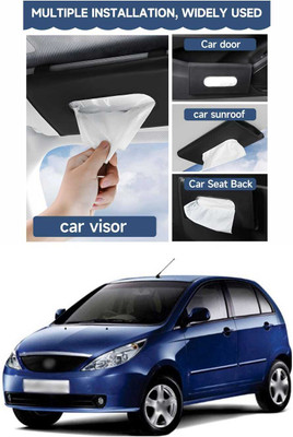 PRTEK Black Car Tissue Napkin Holder for Sun Visor and Backseat – Universal Fit D1 Vehicle Tissue Dispenser(Black)