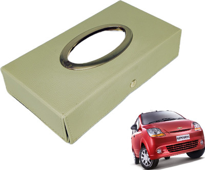 MOCKHE Chrom-Beige Tisue Box Leatherete-801 Vehicle Tissue Dispenser(Beige)