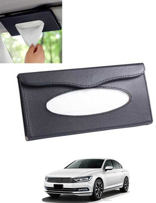 MSNP Universal Leatherite Rectangle Black Tissue Box For Car/office/Home-203 Vehicle Tissue Dispenser(Black)