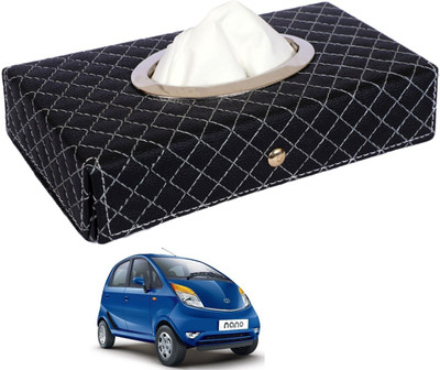 MOCKHE Cross-Black Tissue Box Leatherette-41 Vehicle Tissue Dispenser(Black)