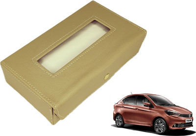 MOCKHE Basic-Beige Tissue Box Leatherette-417 Vehicle Tissue Dispenser(Beige)