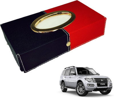 MOCKHE Chrom-Black-Red Tisue Box Leatherete-471 Vehicle Tissue Dispenser(Black, Red)