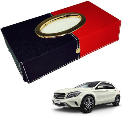 MOCKHE Chrom-Black-Red Tisue Box Leatherete-379 Vehicle Tissue Dispenser(Black, Red)