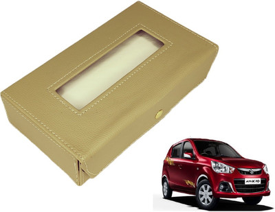 MOCKHE Basic-Beige Tissue Box Leatherette-257 Vehicle Tissue Dispenser(Beige)