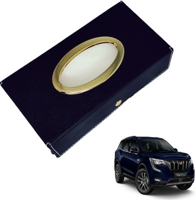 MOCKHE Chrom-Black Tisue Box Leatherete-569 Vehicle Tissue Dispenser(Black)
