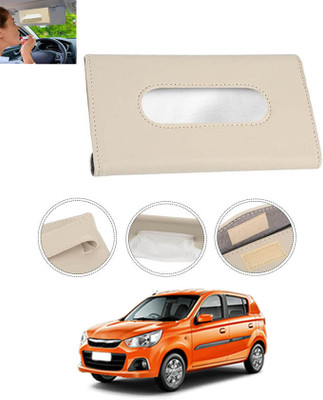 CCMM Universal Leatherite Beige Rectangle Tissue Paper Box/Dispencer For Car-13 Vehicle Tissue Dispenser(Beige)