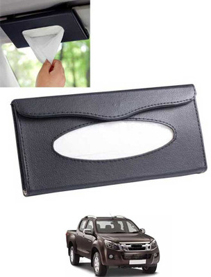 ABJD Leatherite Universal Black Rectangle Tissue Holder For Office,Home,Car-75 Vehicle Tissue Dispenser(Black)